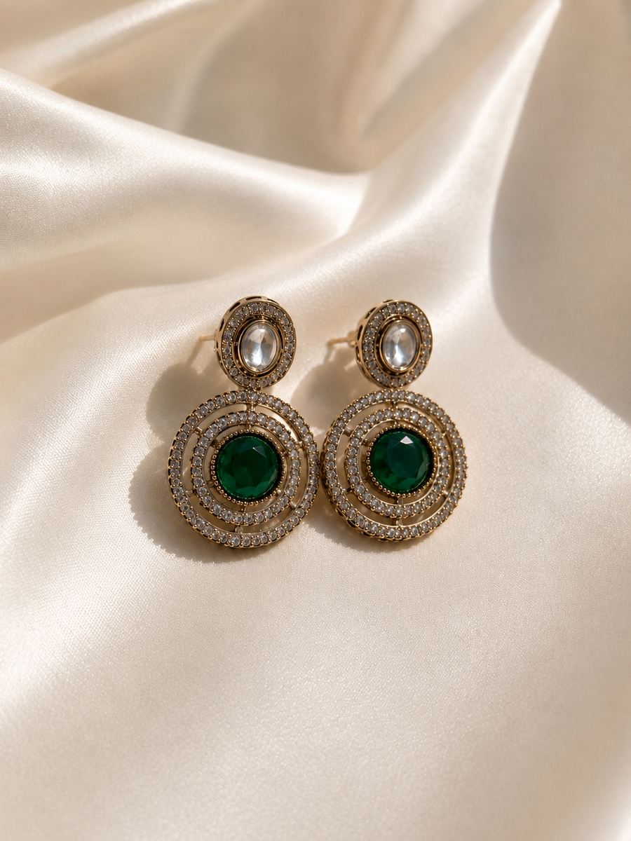 Ayla Crystal Halo Statement Earrings