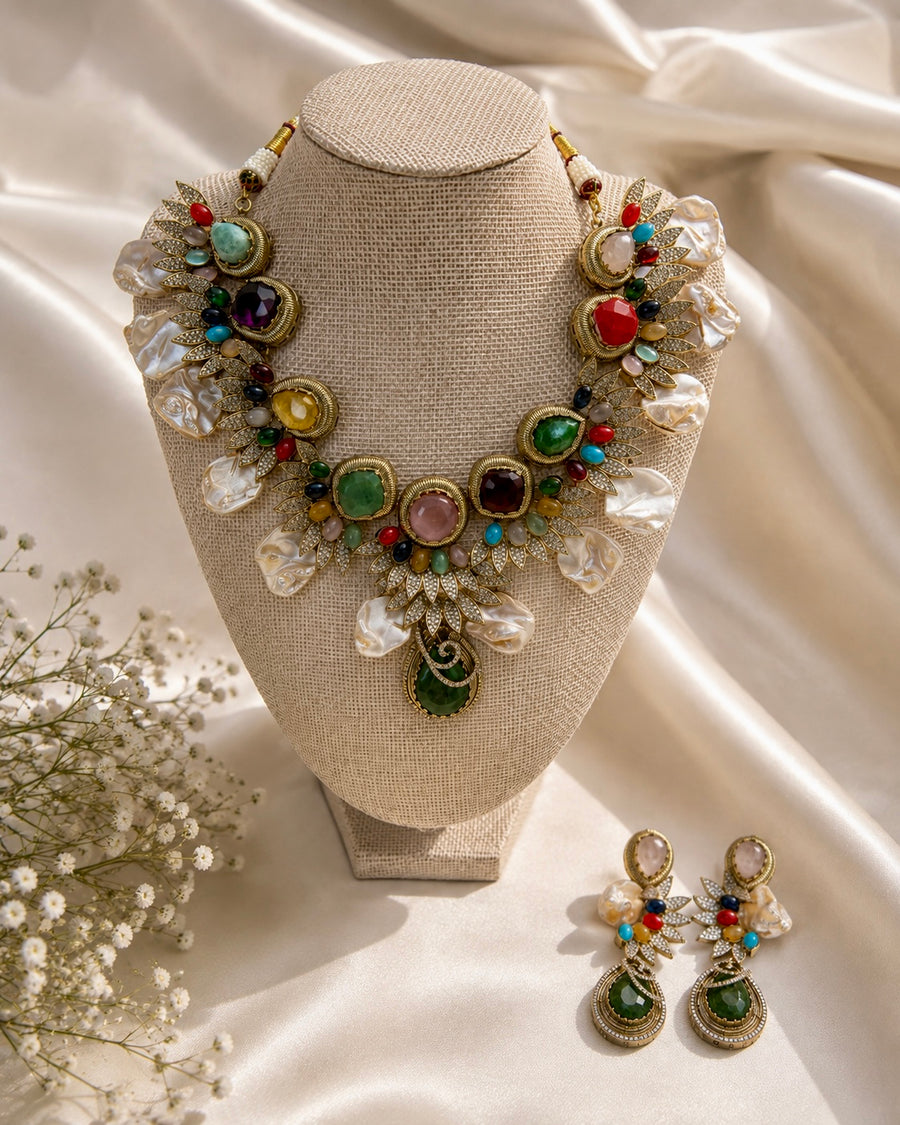 Samira Shell & Jewel Necklace Set