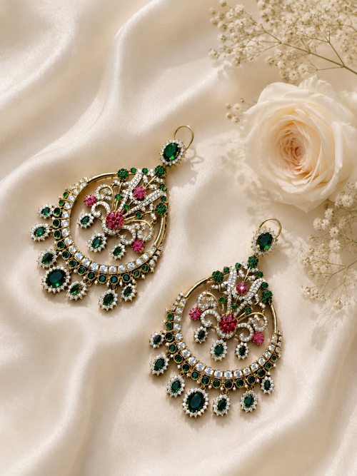 Peacock Chandbali Earrings