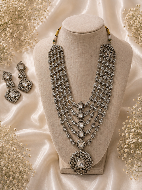 Mehrani Bridal Moissanite Polki Rani Haar Set