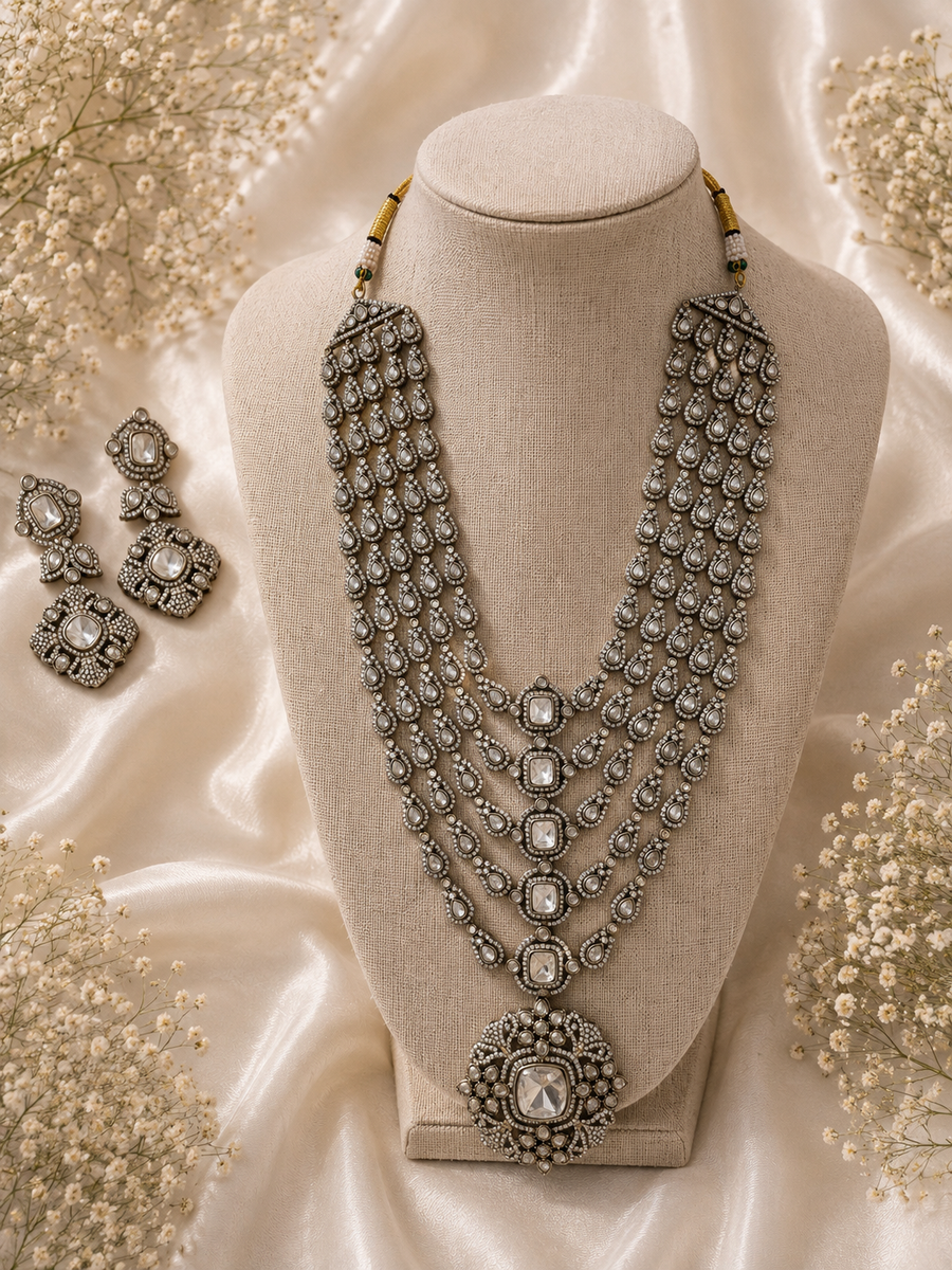 Mehrani Bridal Moissanite Polki Rani Haar Set