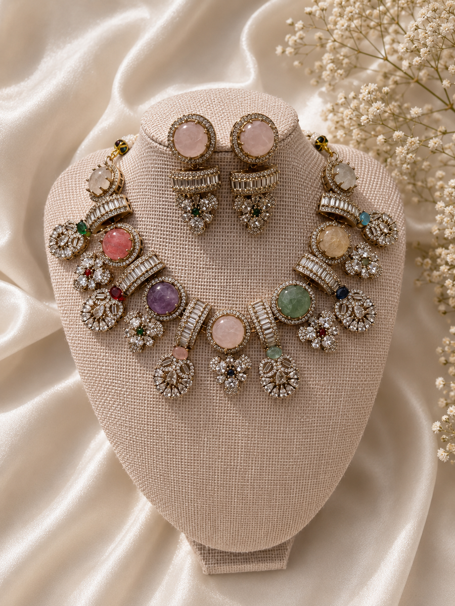 Rang Mahal Multicolor Jewel Necklace Set