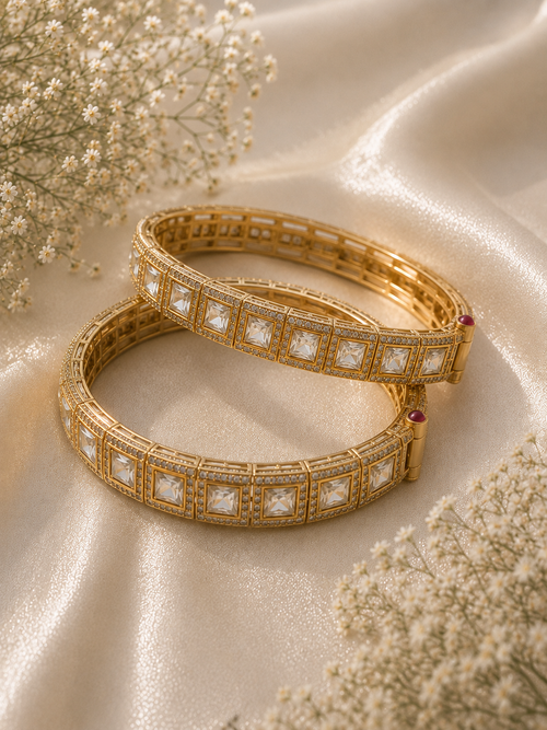 Meher Polki Statement Bangles Set of 2
