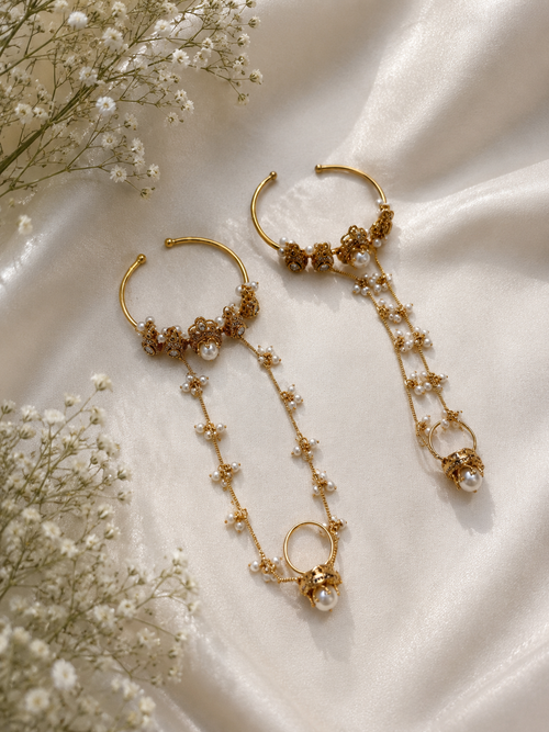 Noor Pearl Hathphool Hand Harness Set